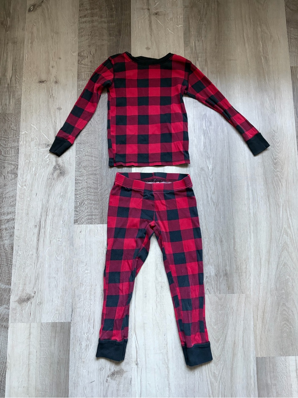 Old Navy Red and Black Buffalo Plaid Kids Pajama Set